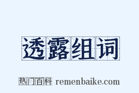 透露组词是什么意思的图片